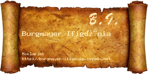 Burgmayer Ifigénia névjegykártya